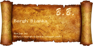 Bergh Bianka névjegykártya